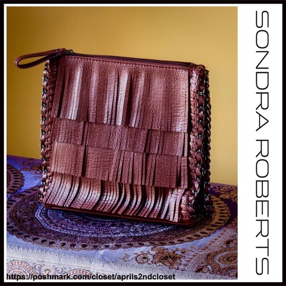 BOHO FRINGE VEGAN LEATHER SADDLE SHOULDER BAG - Picture 4 of 8